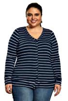 Casaco Cardigan Feminino Molecotton Plus Size Botões G1 A G4