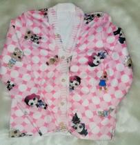 Casaco cardigan infantil de tricot estampas variadas blusa de frio malha menina - ROSA MINEIRA TRICOT