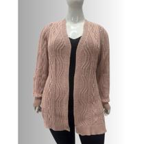 Casaco Cardigan Tricot Plus Size Elegante Lançamento Tam G4 Casaco Cardigan Tricot Plus Size Elegante Lançamento Tam G4