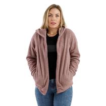 Casaco Carneirinho Feminino com Bolsos e Capuz Para o Inverno 2925A