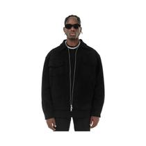 Casaco Casual Oversize Masculino Em Camurça Grosso Para Outono Com Zíper E Bolsos Estilo High Street