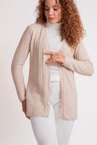 Casaco Clareslan Feminino Fio Mousse Trabalhado