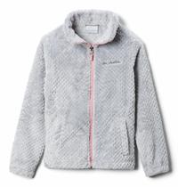 Casaco Columbia Juvenil Feminino Fire Side Sherpa com Zíper Completo Cinza