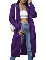 Casaco com capuz ELESOL feminino de algodão roxo 3GG Casaco com capuz ELESOL feminino de algodão roxo 3GG