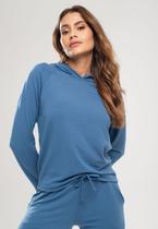 Casaco Com Capuz Moletinho Azul Salvatore Fashion