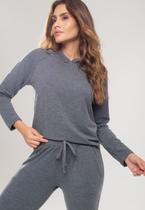 Casaco Comfy Com Capuz Moletinho Grafite Salvatore Fashion