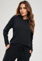 Casaco Comfy Com Capuz Moletinho Preto Salvatore Fashion