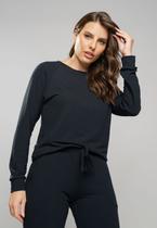 Casaco Comfy Com Gola Canoa Moletinho Preto Salvatore Fashion