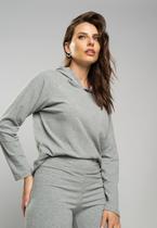 Casaco Comfy Malha Canelada Com Capuz Mescla Salvatore Fashion