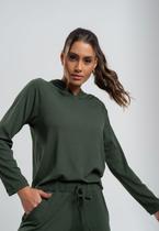 Casaco Comfy Malha Canelada Com Capuz Verde Salvatore Fashion