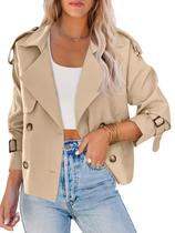Casaco Cropped Trench Coat Dupla Face Saodimallsu Casaco Cropped Trench Coat Dupla Face Saodimallsu