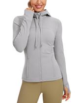 Casaco CRZ YOGA Butterluxe com Capuz e Zíper Completo Cinza P Casaco CRZ YOGA Butterluxe com Capuz e Zíper Completo Cinza P