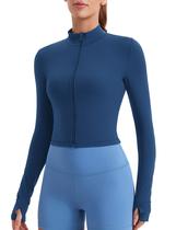 Casaco CRZ YOGA Butterluxe com Zíper Completo, Ajuste Slim e Aberturas para os Dedos Casaco CRZ YOGA Butterluxe com Zíper Completo, Ajuste Slim e Aberturas para os Dedos
