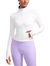 Casaco CRZ YOGA Butterluxe Slim Fit com Zíper Completo Branco P Casaco CRZ YOGA Butterluxe Slim Fit com Zíper Completo Branco P