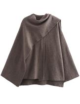 Casaco de cachecol Peacoat Kissonic feminino de grandes dimensões marrom