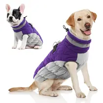 Casaco de cachorro AOFITEE Winter Reflective Impermeável Roxo para Cães