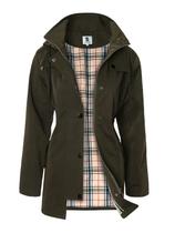 Casaco de chuva feminino SaphiRose, verde exército, impermeável, XXL