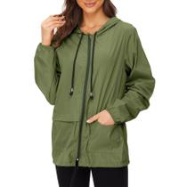 Casaco de chuva Zando Plus Size verde impermeável para mulheres 2XL