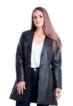 Casaco de Couro 7/8 Preto Casaco de Couro 7/8 Preto