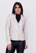 Casaco de Couro Spencer Marfim Casaco de Couro Spencer Marfim