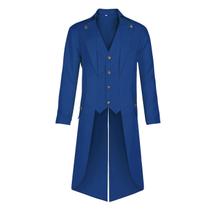 Casaco de fantasia DZMDIP Steampunk Pirate Tailcoat Azul Gótico Casaco de fantasia DZMDIP Steampunk Pirate Tailcoat Azul Gótico