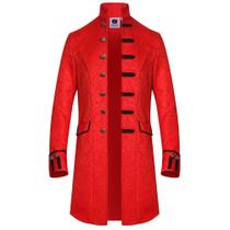 Casaco de fantasia masculino Steampunk vintage gótico H&ZY vermelho Casaco de fantasia masculino Steampunk vintage gótico H&ZY vermelho