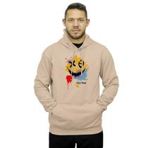 Casaco De Frio Blusa Estampada Moletom Modelo Canguru Capuz