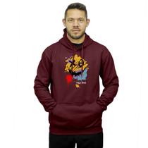 Casaco De Frio Blusa Estampada Moletom Modelo Canguru Capuz