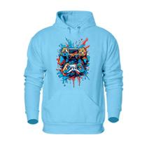 Casaco de Frio Moletom Abrigo Masculino Flanelado Canguru Estampa Controle Remoto Capuz Ajustavel Casaco de Frio Moletom Abrigo Masculino Flanelado Canguru Estampa Controle Remoto Capuz Ajustavel