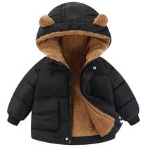 Casaco de inverno AIWUHE Toddler Down Jacket, capuz, lã, 3D Bear
