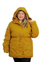 Casaco de Inverno Elegante Chique Jaqueta Parka Plus Size