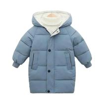 Casaco De Inverno Para Meninos E Meninas, Parka De Algodão Acolchoada, Jaqueta Longa Quente Para