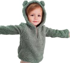 Casaco De Inverno Pelinho Para Bebê C/ Capuz Teddy Unisex - Ahoba Baby Kids