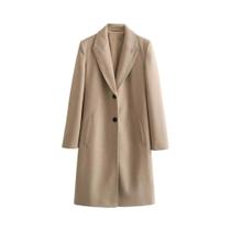 Casaco De Lã De Comprimento Médio Estilo Britânico Para Mulheres plus Size 2024 Com Dois Botões Para