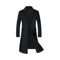 Casaco De Lã Masculino Grosso Para Outono E Inverno, Trench Coat Longo Da Moda, Comprimento Acima Do