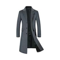 Casaco De Lã Masculino Grosso Para Outono E Inverno, Trench Coat Longo Fashion, Tamanho M-4XL Casaco De Lã Masculino Grosso Para Outono E Inverno, Trench Coat Longo Fashion, Tamanho M-4XL