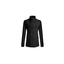 Casaco de lã para homens Slim Fit, médio e longo - preto Casaco de lã para homens Slim Fit, médio e longo - preto