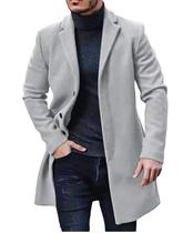 Casaco de lã solto masculino, moda, comprimento médio Casaco de lã solto masculino, moda, comprimento médio