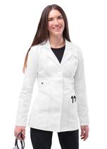 Casaco de laboratório Adar Uniforms Universal Stretch 3300 branco para mulheres