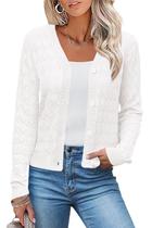 Casaco de malha leve de crochê LOMON Summer 2024 branco