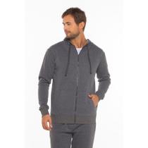 Casaco de Moletom Basic+ Aberto com Capuz Poliéster Mescla Masculino Casaco de Moletom Basic+ Aberto com Capuz Poliéster Mescla Masculino