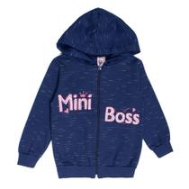 Casaco de Moletom Infantil Menina Pitiska Mini Boss Marinho