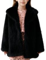 Casaco de pele Flygo Girls Fluffy Winter Jacket preto 5-14 anos