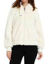 Casaco de pele sintética Bellivera 1712014 para mulheres branco tamanho XL