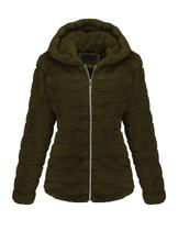 Casaco de pele sintética Bellivera 1801 verde para mulheres tamanho S