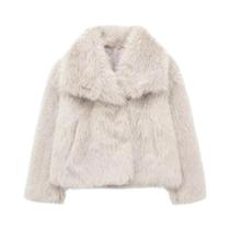 Casaco De Pele Sintética Marrom Para Mulheres, Elegante, Quente, Vintage, Casual, Moda Outono
