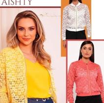 Casaco de renda cores amarelo/ branco/ salmao tamanho M Casaco de renda cores amarelo/ branco/ salmao tamanho M