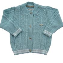 Casaco de Tricô Martina Com Pérolas Verde Claro Casaco de Tricô Martina Com Pérolas Verde Claro