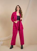 Casaco em fio tricô Rosa chiclete Casaco em fio tricô Rosa chiclete