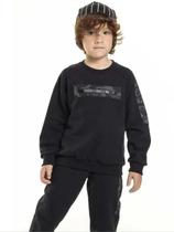 Casaco Em Moletom Peluciado 2 Cabos Com Bolso Frontal Preto - Biogás